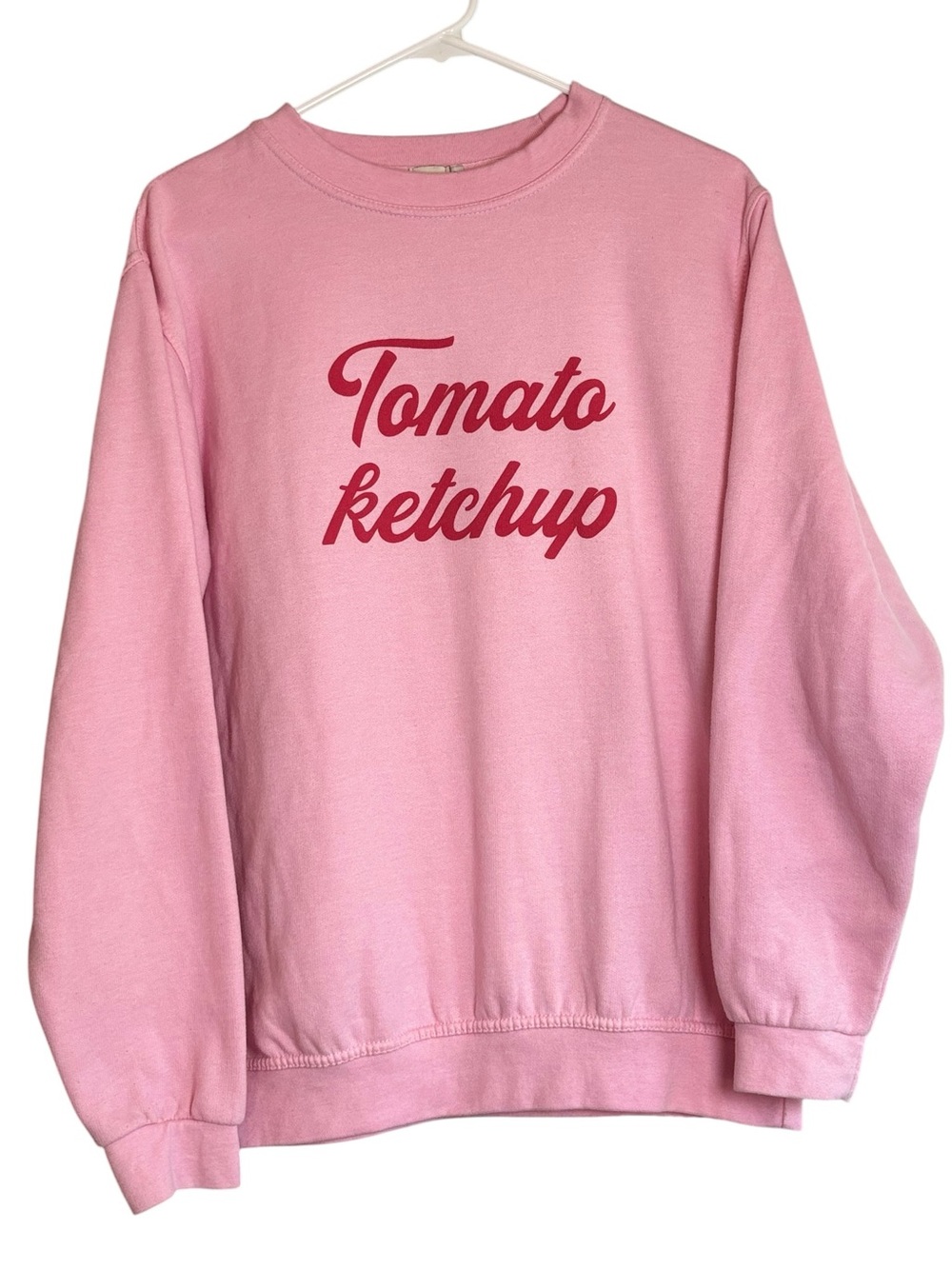 Skinnydip London Tomato Ketchup Pink Graphic Crewneck Sweatshirt Size Medium